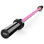 PhysKcal 4ft Olympic Barbell, Straight Barbell ⌀ 2'' Sleeves, Short Training Bar, Bicep Curl Bar, Tricep Bar, Small Barbell for Women, Beginners and Juniors - Black & Pink