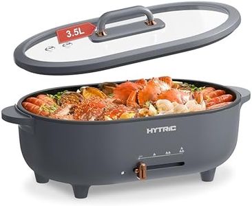 HYTRIC 3.5L Hot Pot Electric for Cooking, 110oz Electric Pot with Nonstick Coating, Multifunction Electric Cooker with Power Control for Shabu Shabu, Noodles, Sauté, BPA-FREE, Grey