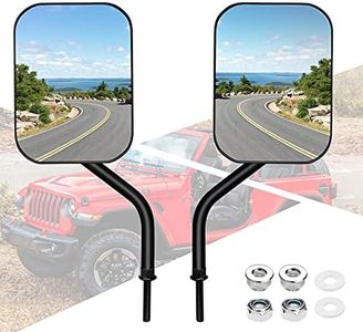 Denforste Mirrors Doors Off Compatible with Jeep Wrangler JK CJ JL & Unlimited - Door Hinge Side Mirrors for Jeep - 2 Pack 5.5 x 7.5 inches Side Rear View Mirrors for Doors Off Driving