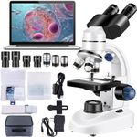 Woehrsh Microscope for Adults WF10x and WF25x eyepieces, 40X-2000X Magnification USB Camera, Microscope for Adults Suitable for Laboratory School Home Education.