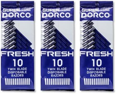 Dorco Fresh Twin Blade Disposable Razors | 3-Pack | Smooth and Precise Shave | Comfortable Grip Handle | Ideal for Travel and Everyday Use