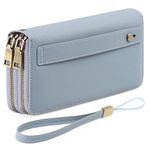 GAEKEAO Wallet for Women Clutch RFID Blocking Leather Wristlet Purse Large Capacity Credit Card Holder with Grip Hand Strap