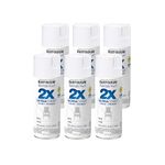 Rust-Oleum 249090-6PK Painter's Touch 2X Ultra Cover Spray Paint, 12 oz, Gloss White, 6 Pack