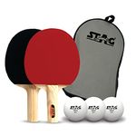 STAG Club Table Tennis Playset | 2 Racquets & 3 Balls (White), Model: Club-Set WH