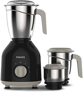 Philips HL7756 Mixer Grinder 750 watt with 3 Stainless Steel Jars | 25 mins Continuous Grinding | Mixer Grinder for Kitchen with 3 Speed Control & Pulse Function (Black)
