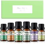 PHATOIL Essential Oils Set 6 x 10ml, Lavender, Tea Tree, Eucalyptus, Lemongrass, Orange, Peppermint, Massage, Diffuser, Humidifier, Aromatherapy