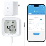 GoveeLife WiFi Refrigerator Thermometer with Alarm, Wireless Digital Freezer Temperature Gauge with App Control, LCD Display, 2 Years Free Data Export, for Fridge Pool Hot Tub (Only Support 2.4G WiFi)