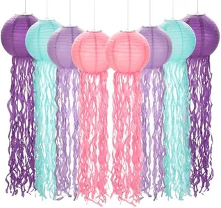 Kopesmsy 8 Pcs Hanging Jellyfish Paper Lanterns - Ocean-Jellyfish Paper Lanterns Themed Decor for Under The Sea Mermaid Birthday Party Classroom & Aquarium Room Decor