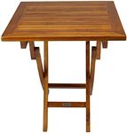 TeakCraft Teak Square Folding Table (Fully Assembled) (27.5"x27.5"x30") for Garden, Boat, Outdoor, Patio, Bistro Table, Wood Dining Table, The Dag