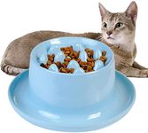 Lfpkixise Cat Feeder, Elevated Slow Bowl with Fish Pool Design, Reducing Neck Burden, Suitable for Cats and Small Dogs with Mobility Issues, Melamine Material, Dishwasher Safe