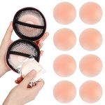 DClub Nipple Covers Reusable Comfortable & Natural, Invisible, Adhesive Silicone Pasties for Women. (4, Skin)