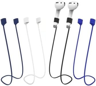 BUISAMG Magnetic Anti-Lost Straps for AirPods, Soft Silicone Sports Lanyard, Neck Rope Cord, with Airpods 3rd 2nd Generation Pro 3 2 1 (4pcs Blue White Black blue)