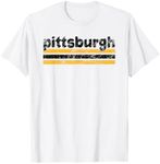 Pittsburgh Pennsylvania Three Stripe Vintage Weathered T-Shirt