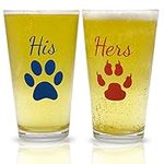 His and Hers Pint Beer Glasses Gift