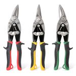 Hurricane 3 pc Aviation Tin Snips Set, Metal Cutter Shear for Cut Sheet Metal, Chrome Vanadium Steel, Straight Left and Right, Ergonomical TyreGrip Handle with Hang Hole and Safety Latch