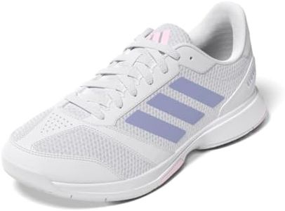adidas Women's Ligra 8 Indoor Sneaker, White/Violet Tone/Clear Pink, 9