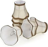 Fuloon Set of 6 Clip On Lamp Shade Kit Little Upright Candle Chandelier Drop Light Lampshade (Gold)