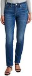 JAG Jeans Women's Petite Ruby Mid Rise Straight Leg Jeans, Thorne Blue, 14 Petite