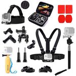 ASOCEA 20-In-1 Action Camera Accessories Kit Compatible with Campark ACT74, X25, ACT76, Dragon Touch, AKASO Brave4, EK7000, AKASO V50 Pro, APEMAN, ACTMAN, Nine Cube and other Gopro Style Action Camera