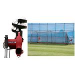 Trend Sports Heater Jr Real Ball Pitching Machine & Xtender 24' Cage BSC599