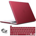 IBENZER Compatible with MacBook Pro 16 Inch Case A2141 Release 2020 2019, Hard Shell Case with Keyboard Cover & Type C Adapter for Old Version Mac Pro 16’’, Wine Red, T16WR+1TC