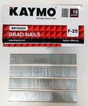 Kaymo BR18G25 18 Gauge Brad Nails F-25mm, Galvanized Finish Nails, (5000 Pieces)