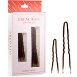 Frenchies Ultra Flocked Extra Soft French Twist Hair Pins for Women, Girls, Teens Buns, Wedding Hair Accessories, Womens Updo Hairstyles, Hair Extensions or Wig, 20 Count, Brown