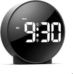 KeeKit Digital Alarm Clock, High Definition LED Desktop Clock, Alarm Clock with DC Port for Charging, Snooze Function, 4 Adjustable Brightness for Home, Bedroom, Office, Black