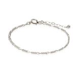 Annika Bella Sterling Silver Heart Chain Bracelet, Length 6.5-7.5 Inches, 925 Silver Bracelets for Women, Everyday Tarnish-Resistant Hearts Jewelry for Teens (Figaro Chain)