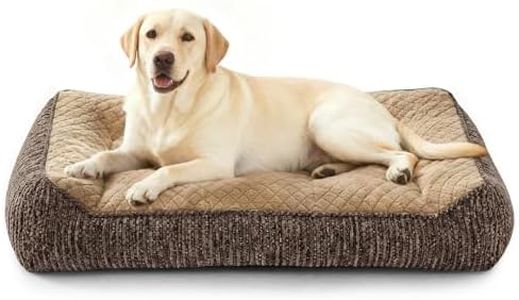 JOEJOY Extra Large Orthopedic Dog Beds Large Sized Dog, Extra Thick Supportive Big Dogs Bed with Sides and Waterproof Lining, Ultra Soft Pet Bed Sofa, Brown, 48''x35''