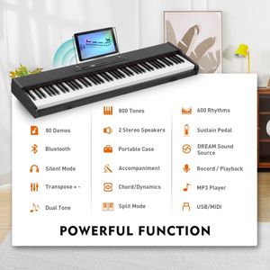 MUSTAR 88-Key Digital Piano – Black Electronic Keyboard