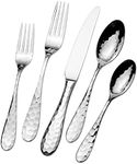 Mikasa, Lilah Flatware Service for 8, 45 Piece Set, 18/10 Stainless Steel, Silverware Set with Serving Utensils