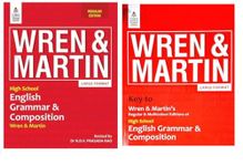 Wren & Martin High School English Grammar and Composition + Key to high school english grammar | Regular Edition | Set of 2 books | Latest Edition