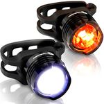 Stupidbright SBFR-1 Strap-On Micro LED Mini Front & Rear Bike Light Set (2 Pack: White & RED)