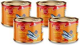 Golden Prize Canned Sardine in Natural Oil with Chili, 200g(Pack of 4)