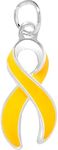 25 Pack Large Gold Ribbon Awareness Charms – Bulk Gold Ribbon - Shaped Charms for Childhood Cancer & Jewelry Making
