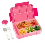 iNeibo Bento Box Lunch Box, 1330ML Bento Box for Kids Children with 6 Compartments Cutlery Set, Leak Proof Lunch Box for Kids Adults, Snack Box for School Kindergarten,Nursery, Office