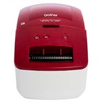 Brother QL-600R Label Maker, USB 2.0, Address Label Printer, Desktop, Up to 62mm Wide Labels, UK Plug