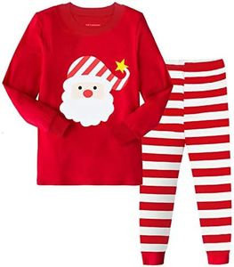 Girls Christmas Pajamas Toddler Boy Kids Holiday Pajamas Set Tphon Santa PJS Winter Sleepwear Children Clothes(9Y, Red)