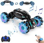 Nitigo Gesture RC Car Hand Controlled RC Car Toys for Boys Girls 6-12, 2.4GHz 360° Rotation 4WD Gesture Sensing RC Stunt Car with Light & Music, Birthday Gifts for Kids