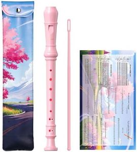 SDREAM Soprano Recorder Instrument for Kids and Adults - Beginner 8 Hole German Fingering Recorder Flute With Cleaning Rod, Packing Bag and Sheet Music (Pink)