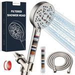 Dothnix Filtered Shower Head 18 Stage High Pressure 6 Spray Modes Shower Head and Hose 59" with Bracket Universal Filter Shower Head for Hard Water Remove Chlorine with Extra Replaceable Accessories