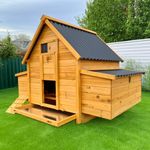 Cocoon ECO 1000 Large Chicken Coop – Wooden Hen House with Rot-Proof Plastic Roofs, Dual Pull-Out Trays, Secure Nest Box & Auto Door Ready, Ideal for 6–8 Birds
