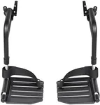 Wheelchair Swingaway Legrest Footplates & Heel Loops (Pair) (Blackp)