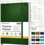 Roterunner Purpose Planner Notebook A5 5.8”x8.3” Undated Daily Planner 2024-2025 Daily Weekly and Monthly Productivity Goal Setting Tool for Work Home ADHD Planner for Adults Self Care Journal (Green