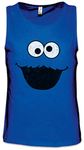 Urban Backwoods Cookie Monster Men Tank Top Training Gym Vest Shirt Blue Size XL