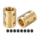 uxcell 6mm to 10mm Bore Rigid Coupling Set Screw L22XD16 Copper,Shaft Coupler Connector,Motor Accessories,2pcs