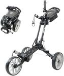 Newfly 3 Wheel Golf Push Cart Compact Semi-Auto Folding and Unfolding,Ultra Lightweight Smallest Folding Size, New-Version Scorecard Holder