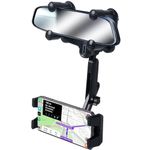 Kelofam Rear View Mirror Phone Holder, multifunctional 360°Rotatable and Retractable，suitable for iPhone15 14 iPhone13promax,iPad,Samsung Z Fold 5 4, All Smartphones