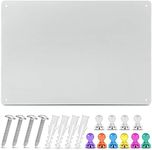 Magnetic Metal Board 17.5’’ x 12’’ - Magnet Bulletin Vision Memo Board includes 10 Push Pin Magnets and Hanging Hardware Kit for Easy Installation